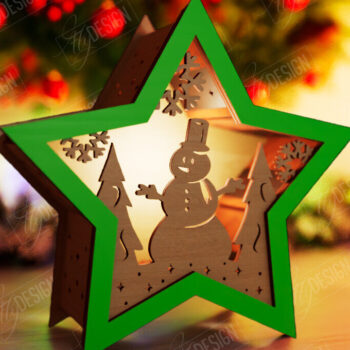 Intra απο ξύλο plywood 3mm-4mm πάχος Christmas Shadow Star Lantern | Αργία Δίασταση 15x15 cm INTRAFABR-108439051 - Image 1