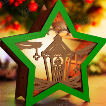 Intra απο ξύλο plywood 3mm-4mm πάχος Christmas Shadow Star Lantern | Αργία Δίασταση 15x15 cm INTRAFABR-108439064 - Image 1