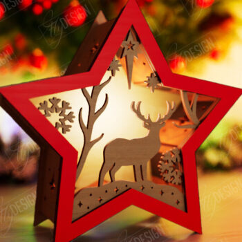 Intra απο ξύλο plywood 3mm-4mm πάχος Christmas Shadow Star Lantern | Αργία Δίασταση 15x15 cm INTRAFABR-108438835 - Image 1