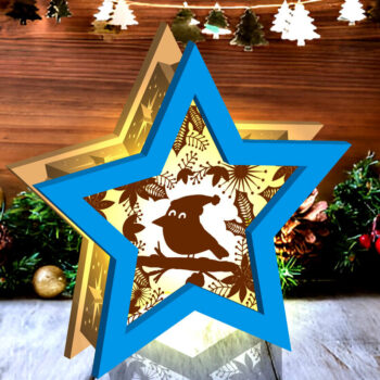 Intra απο ξύλο plywood 3mm-4mm πάχος Lantern Χριστουγέννων Shadow Star Δίασταση 15x15 cm INTRAFABR-109162083 - Image 3