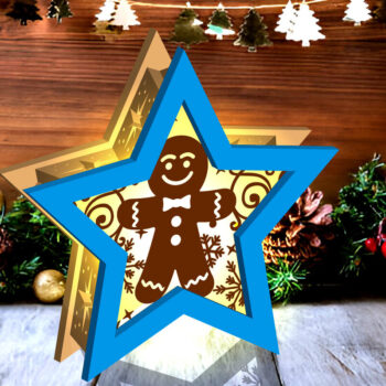 Intra απο ξύλο plywood 3mm-4mm πάχος Lantern Χριστουγέννων Shadow Star Δίασταση 15x15 cm INTRAFABR-109162186 - Image 4