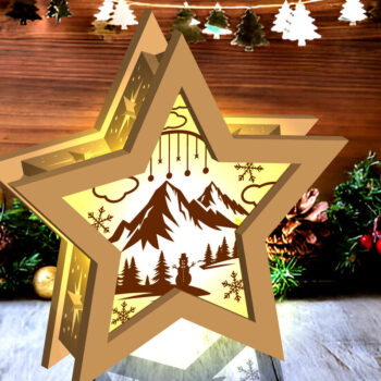 Intra απο ξύλο plywood 3mm-4mm πάχος Lantern Χριστουγέννων Shadow Star Δίασταση 15x15 cm INTRAFABR-109162186 - Image 10