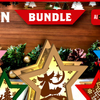 Intra απο ξύλο plywood 3mm-4mm πάχος Lantern Χριστουγέννων Shadow Star Δίασταση 15x15 cm INTRAFABR-109161615 - Image 1