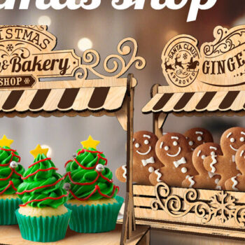 Intra απο ξύλο plywood 3mm-4mm πάχος Χριστουγεννιάτικο κατάστημα | για  και Cut Δίασταση 15x15 cm INTRAFABR-84526237 - Image 1