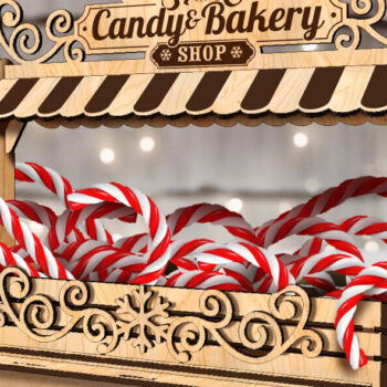 Intra απο ξύλο plywood 3mm-4mm πάχος Χριστουγεννιάτικο κατάστημα | για  και Cut Δίασταση 15x15 cm INTRAFABR-84526237 - Image 2