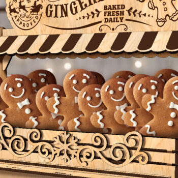 Intra απο ξύλο plywood 3mm-4mm πάχος Χριστουγεννιάτικο κατάστημα | για  και Cut Δίασταση 15x15 cm INTRAFABR-84526237 - Image 3