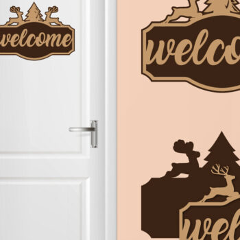 Intra απο ξύλο plywood 3mm-4mm πάχος Χριστουγεννιάτικο σημάδι - Χριστουγεννιάτικο σημάδι καλωσορίσματος Δίασταση 30x20 cm INTRAFABR-107616445 - Image 1