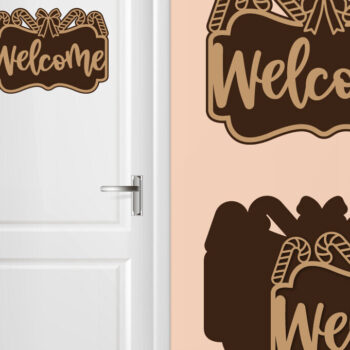 Intra απο ξύλο plywood 3mm-4mm πάχος Χριστουγεννιάτικο σημάδι - Χριστουγεννιάτικο σημάδι καλωσορίσματος Δίασταση 30x20 cm INTRAFABR-110155923 - Image 1