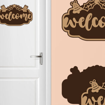 Intra απο ξύλο plywood 3mm-4mm πάχος Χριστουγεννιάτικο σημάδι - Χριστουγεννιάτικο σημάδι καλωσορίσματος Δίασταση 30x20 cm INTRAFABR-110885064 - Image 1