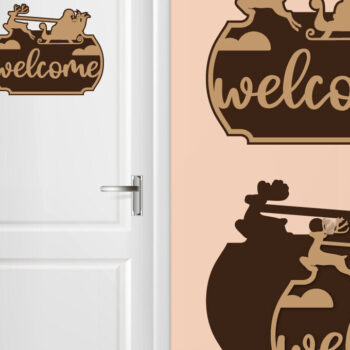 Intra απο ξύλο plywood 3mm-4mm πάχος Χριστουγεννιάτικο σημάδι - Χριστουγεννιάτικο σημάδι καλωσορίσματος Δίασταση 30x20 cm INTRAFABR-106314350 - Image 1