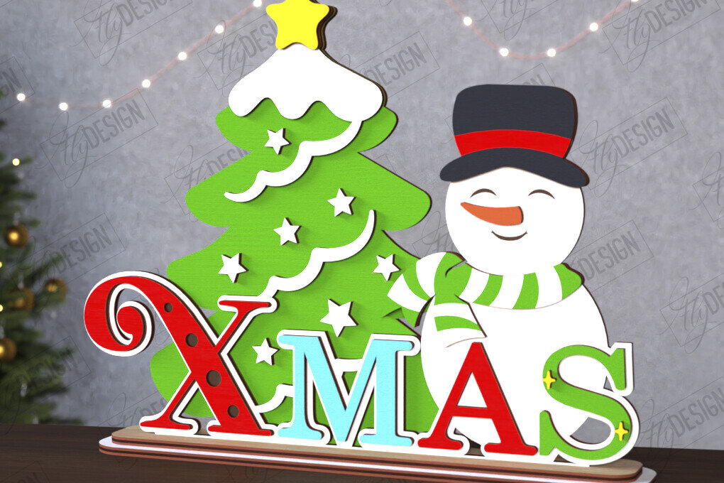 Intra απο ξύλο plywood 3mm-4mm πάχος Χριστουγεννιάτικη πινακίδα | Διακοσμήσεις διακοπών Δίασταση 15x15 cm INTRAFABR-111630848