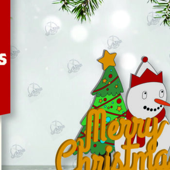 Intra απο ξύλο plywood 3mm-4mm πάχος Χριστουγεννιάτικο σημάδι Δίασταση 15x15 cm INTRAFABR-112163239 - Image 1