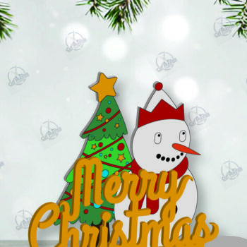 Intra απο ξύλο plywood 3mm-4mm πάχος Cut με λέιζερ Χριστουγεννιάτικο σημάδι Δίασταση 15x15 cm INTRAFABR-112163505 - Image 4