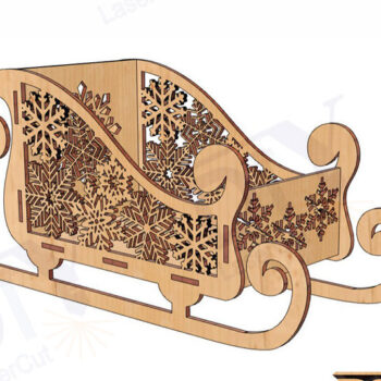 Intra απο ξύλο plywood 3mm-4mm πάχος Χριστουγεννιάτικο έλκηθρο Candy Dish Δίασταση 3x3 cm INTRAFABR-111378184 - Image 1