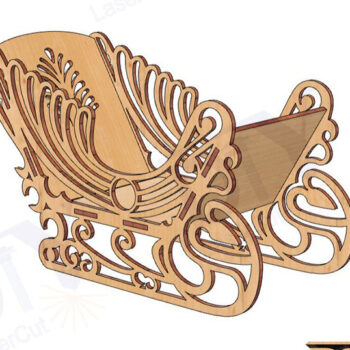 Intra απο ξύλο plywood 3mm-4mm πάχος Χριστουγεννιάτικο έλκηθρο Candy Dish Δίασταση 3x3 cm INTRAFABR-111379808 - Image 1