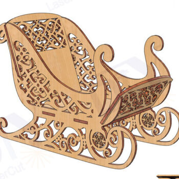 Intra απο ξύλο plywood 3mm-4mm πάχος Χριστουγεννιάτικο έλκηθρο Candy Dish Δίασταση 3x3 cm INTRAFABR-111380376 - Image 1