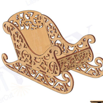 Intra απο ξύλο plywood 3mm-4mm πάχος Χριστουγεννιάτικο έλκηθρο Candy Dish Δίασταση 3x3 cm INTRAFABR-111375311 - Image 1