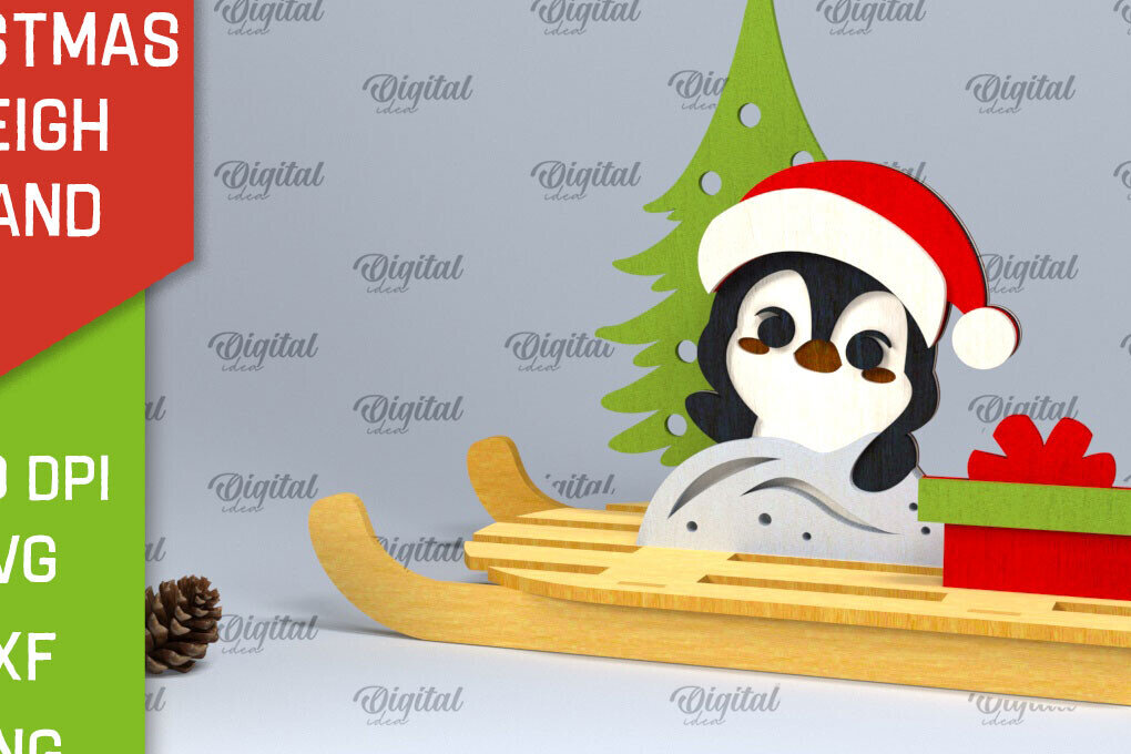 Intra απο ξύλο plywood 3mm-4mm πάχος Χριστουγεννιάτικη βάση έλκηθρου Σχέδιο κοπής με λέιζερ Δίασταση 15x15 cm INTRAFABR-100933008