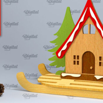 Intra απο ξύλο plywood 3mm-4mm πάχος Χριστουγεννιάτικες βάσεις για έλκηθρο κοπής με λέιζερ Δίασταση 15x15 cm INTRAFABR-101094899 - Image 5