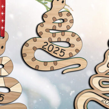 Intra απο ξύλο plywood 3mm-4mm πάχος Χριστουγεννιάτικο στολίδι φιδιών κινεζικό έτος Δίασταση 8x8 cm INTRAFABR-112045271 - Image 4