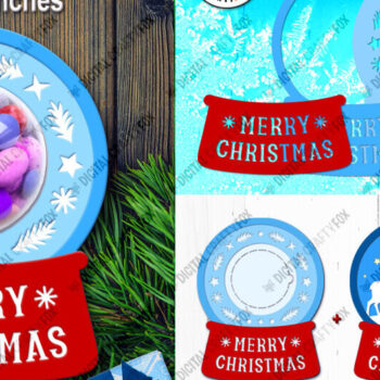 Intra απο ξύλο plywood 3mm-4mm πάχος Christmas Snow Globe Candy Dome Δίασταση 14x14 cm INTRAFABR-79991083 - Image 1