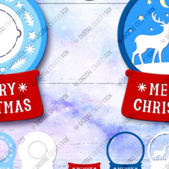 Intra απο ξύλο plywood 3mm-4mm πάχος Christmas Snow Globe Candy Dome Δίασταση 14x14 cm INTRAFABR-79991083 - Image 2