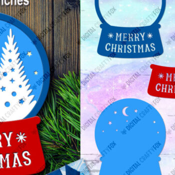 Intra απο ξύλο plywood 3mm-4mm πάχος Christmas Snow Globe Candy Dome Δίασταση 14x14 cm INTRAFABR-79991083 - Image 3