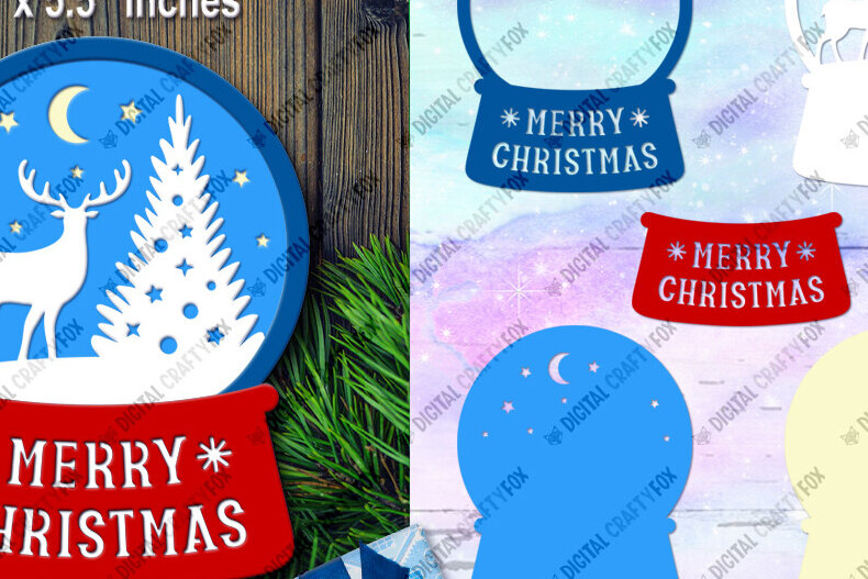 Intra απο ξύλο plywood 3mm-4mm πάχος Christmas Snow Globe Candy Dome Δίασταση 14x14 cm INTRAFABR-79991083 - Image 3