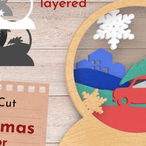 Intra απο ξύλο plywood 3mm-4mm πάχος Christmas Snow Globe, , 3D Δίασταση 40x40 cm INTRAFABR-40016248