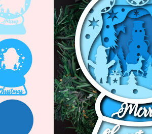 Intra απο ξύλο plywood 3mm-4mm πάχος Christmas Snow Globe Paper Cut Δίασταση 15x15 cm INTRAFABR-80306429
