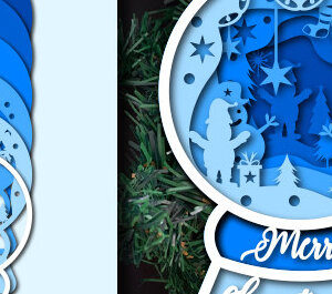 Intra απο ξύλο plywood 3mm-4mm πάχος Christmas Snow Globe Paper Cut Δίασταση 15x15 cm INTRAFABR-80306454