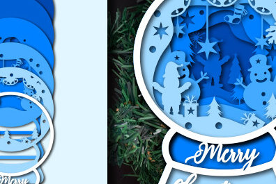 Intra απο ξύλο plywood 3mm-4mm πάχος Christmas Snow Globe Paper Cut Δίασταση 15x15 cm INTRAFABR-80306454