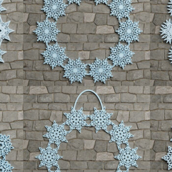 Intra απο ξύλο plywood 3mm-4mm πάχος Χριστουγεννιάτικο Snowflake 3D Layer BNDLE Δίασταση 40x40 cm INTRAFABR-76018209 - Image 1