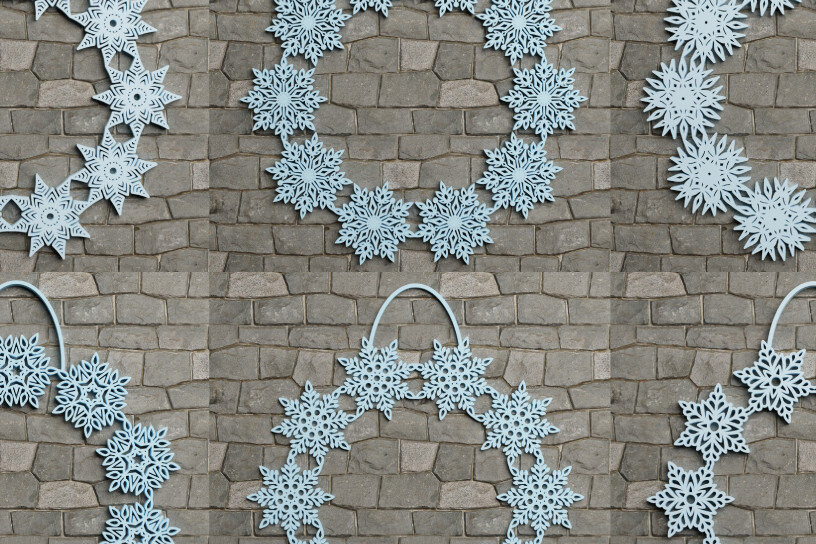 Intra απο ξύλο plywood 3mm-4mm πάχος Χριστουγεννιάτικο Snowflake 3D Layer BNDLE Δίασταση 40x40 cm INTRAFABR-76018209