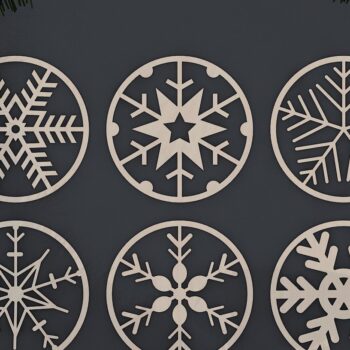 Intra απο ξύλο plywood 3mm-4mm πάχος Χριστουγεννιάτικο σουβέρ με νιφάδα χιονιού Δίασταση 30x20 cm INTRAFABR-40100391 - Image 1