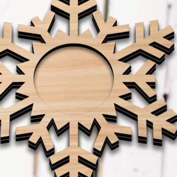 Intra απο ξύλο plywood 3mm-4mm πάχος Χριστουγεννιάτικο κερί νιφάδας χιονιού Δίασταση 15x15 cm INTRAFABR-106948035 - Image 3