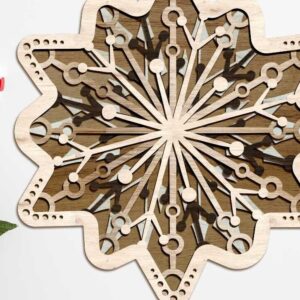 Intra απο ξύλο plywood 3mm-4mm πάχος Χριστουγεννιάτικα στολίδια με νιφάδα χιονιού, Δίασταση 4x4 cm INTRAFABR-85792028