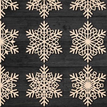 Intra απο ξύλο plywood 3mm-4mm πάχος Christmas Snowflake, Snowflakes PaperCut Δίασταση 15x15 cm INTRAFABR-77615406 - Image 1