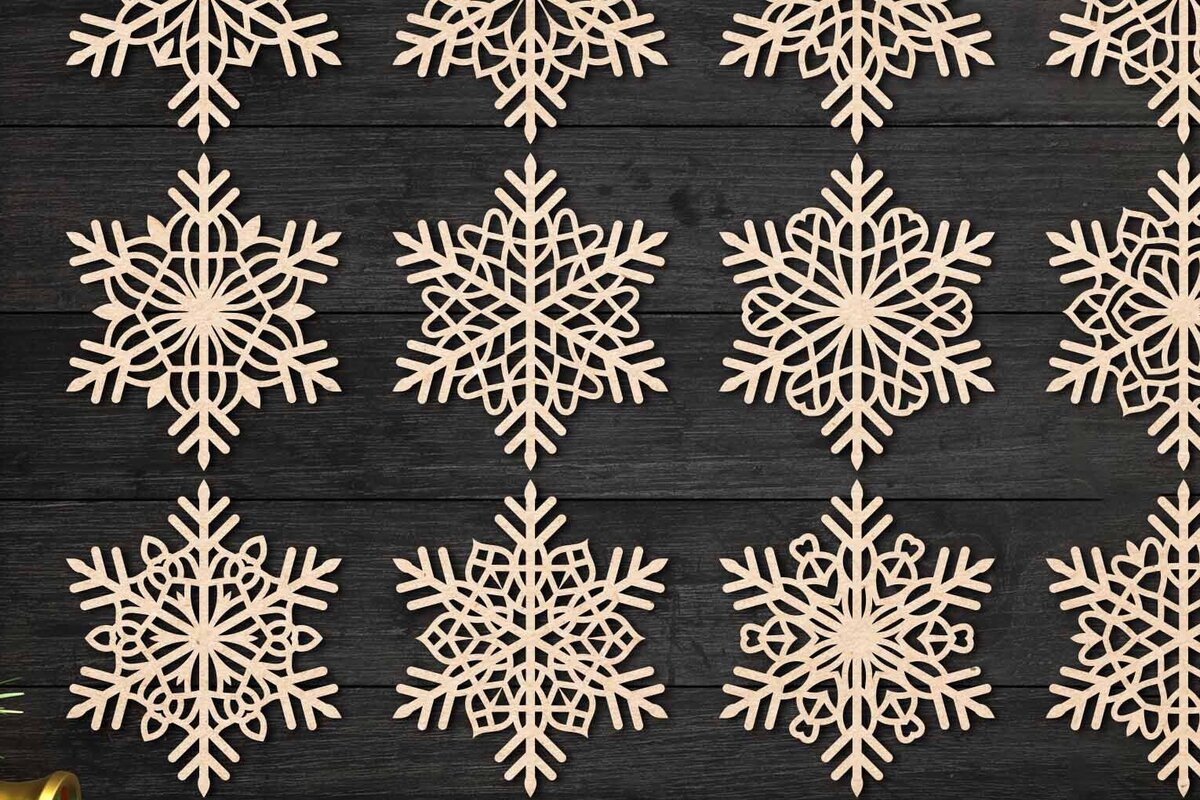 Intra απο ξύλο plywood 3mm-4mm πάχος Christmas Snowflake, Snowflakes PaperCut Δίασταση 15x15 cm INTRAFABR-77615406