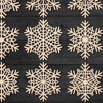 Intra απο ξύλο plywood 3mm-4mm πάχος Christmas Snowflake, Snowflakes PaperCut Δίασταση 15x15 cm INTRAFABR-77568623 - Image 1