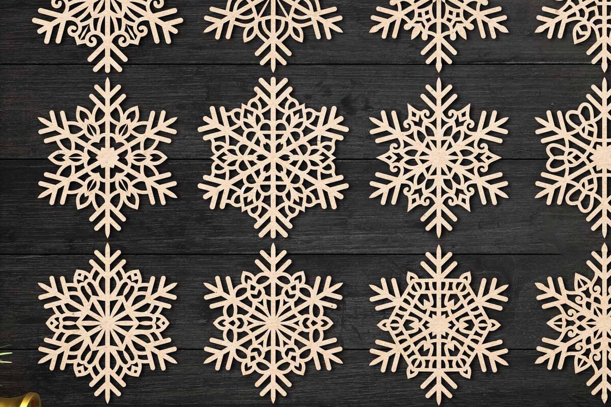 Intra απο ξύλο plywood 3mm-4mm πάχος Christmas Snowflake, Snowflakes PaperCut Δίασταση 15x15 cm INTRAFABR-77568623