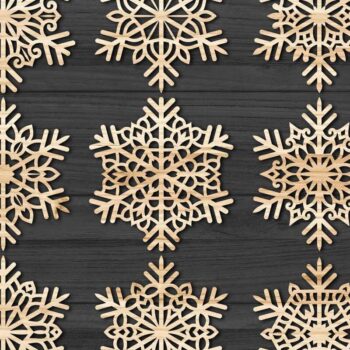 Intra απο ξύλο plywood 3mm-4mm πάχος Christmas Snowflake, Snowflakes PaperCut Δίασταση 15x15 cm INTRAFABR-77568623 - Image 2
