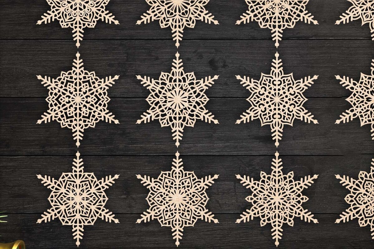Intra απο ξύλο plywood 3mm-4mm πάχος Christmas Snowflake, Snowflakes 108 Δίασταση 15x15 cm INTRAFABR-79067411 - Image 1