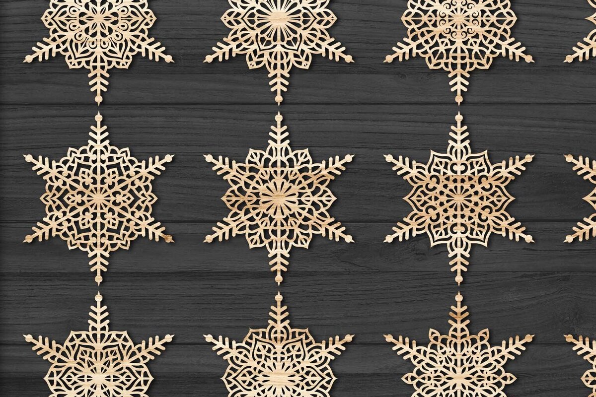 Intra απο ξύλο plywood 3mm-4mm πάχος Christmas Snowflake, Snowflakes 108 Δίασταση 15x15 cm INTRAFABR-79067411 - Image 3