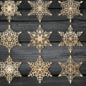 Intra απο ξύλο plywood 3mm-4mm πάχος Christmas Snowflake , Snowflakes Δίασταση 15x15 cm INTRAFABR-49792602