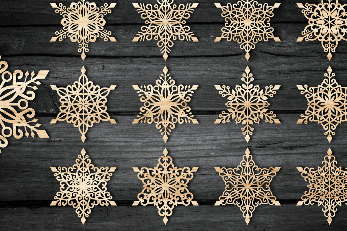 Intra απο ξύλο plywood 3mm-4mm πάχος Christmas Snowflake , Snowflakes Δίασταση 15x15 cm INTRAFABR-49792602