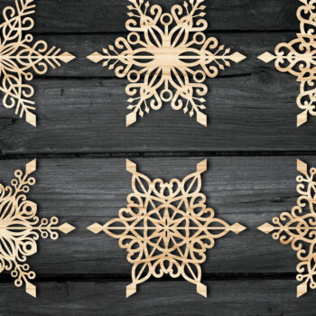 Intra απο ξύλο plywood 3mm-4mm πάχος Christmas Snowflake , Snowflakes Δίασταση 15x15 cm INTRAFABR-49792602 - Image 2