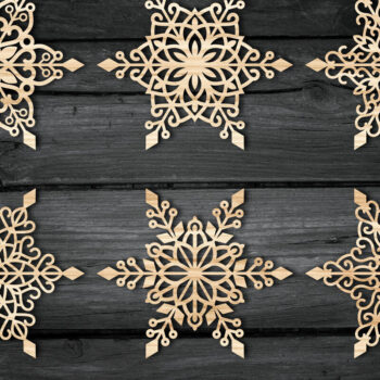Intra απο ξύλο plywood 3mm-4mm πάχος Christmas Snowflake , Snowflakes Δίασταση 15x15 cm INTRAFABR-49792602 - Image 3