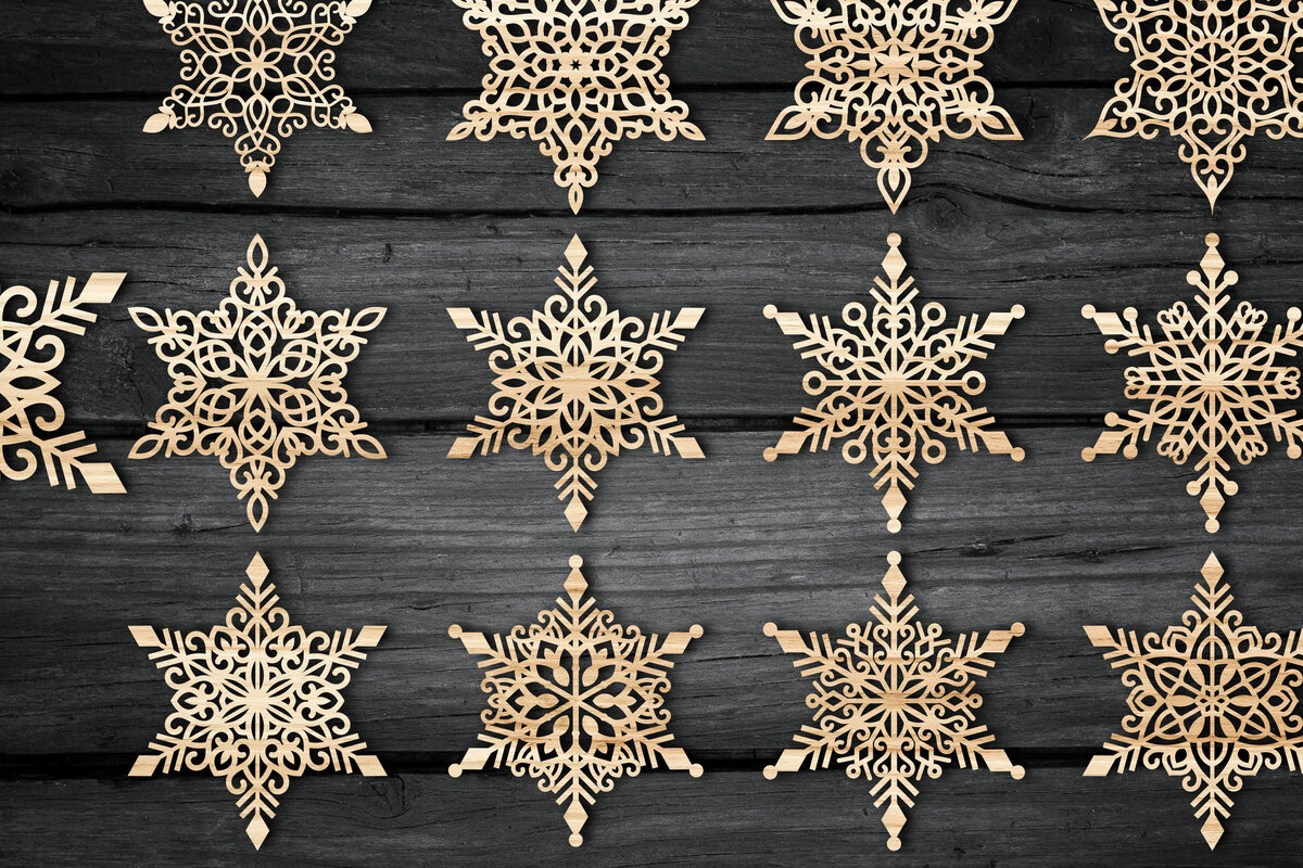 Intra απο ξύλο plywood 3mm-4mm πάχος Christmas Snowflake , Snowflakes Δίασταση 15x15 cm INTRAFABR-49792909