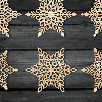 Intra απο ξύλο plywood 3mm-4mm πάχος Christmas Snowflake , Snowflakes Δίασταση 15x15 cm INTRAFABR-49792909 - Image 2